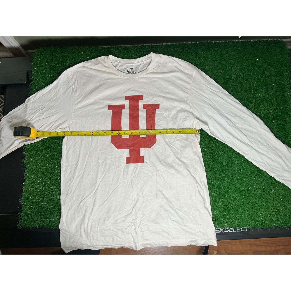 Fanatics Indiana Hoosiers IU Long Sleeve T-Shirt Mens Large White Red Logo